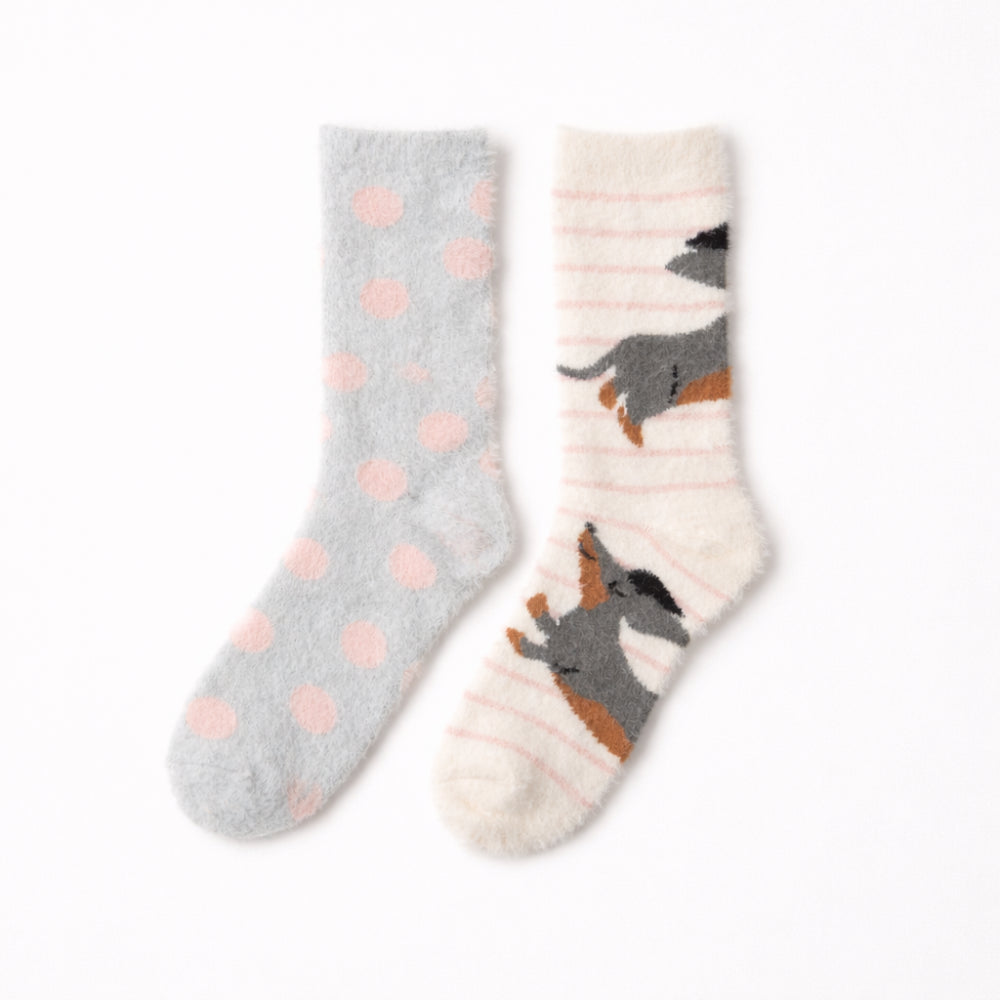 K&Co. Petal Series Bed Socks 2pk - JUMPING PUP